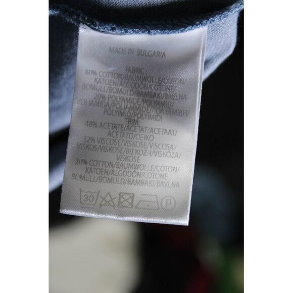 Pluto Women's Round Neck Sleeveless Fringe Lace Up Blouse Blue Size 36 - Picture 5 of 6